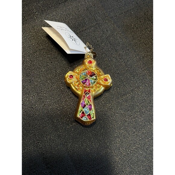 Christopher Radko CELTIC BLESSINGS Irish Cross Gem Christmas Ornament 01-0212-0 - Picture 2 of 5